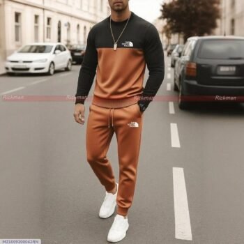 2 Pcs Men's Micro Printed Tracksuit