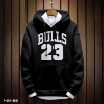 Men's Polyester Fleece Printed Hoodie •  Fabric: Polyester Fleece •  Pattern: Printed •  Package Includes: 1 x Hoodie •   Color: White & Black