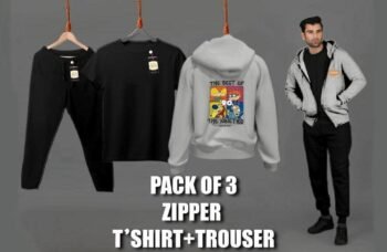 3 Pcs Men's Fleece Zipper Tracksuit