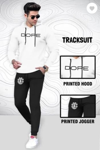 Men's Stylish Fleece Printed Hoodie Tracksuit